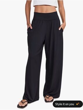 Sweaty Betty Black Wide-Leg Pull-On Pants